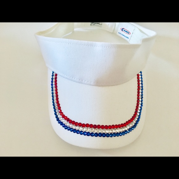 Red White Blue Patriotic Sun Visor - Picture 1 of 6